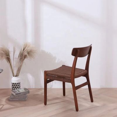 Klassieke eet- en woonkamermeubelen Goed ontwerp Antieke eikenhouten wishbone stoelen met touwstoel