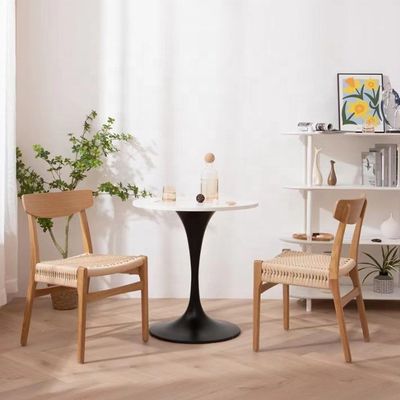 Klassieke eet- en woonkamermeubelen Goed ontwerp Antieke eikenhouten wishbone stoelen met touwstoel