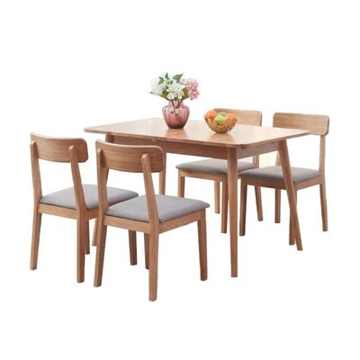 Home Meubelen Armloze Stof Polstered Eetstoel Set Eetkamer Tafel
