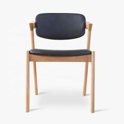 Postverpakking PU leer eetstoel met massief hout vakmanschap