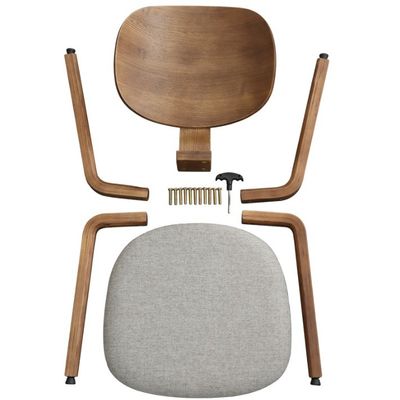 Eetstoel Nordic Meubels Gepolsterde houten stoelen Afneembare koffie stoel Montage Specifiek W44cm*D46cm*89cm