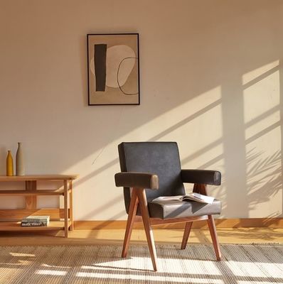 NO Opvouwbaar nieuwste ontwerp Huismeubilair Polstered woonkamer stoel met massief hout Accent stoelen