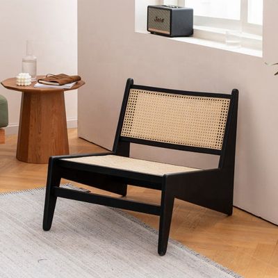 OEM/ODM Moderne stijl Rattan Houten Creatieve Woonkamer Patio Rattan Stoel Achterstoel Perfect voor Appartement