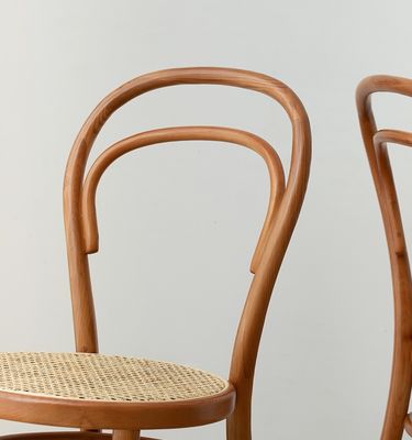 Nordic Rattan Eetstoelen Houten hoge rug Banketstoelen in midden-eeuwse moderne stijl met Bistro stoel van massief hout