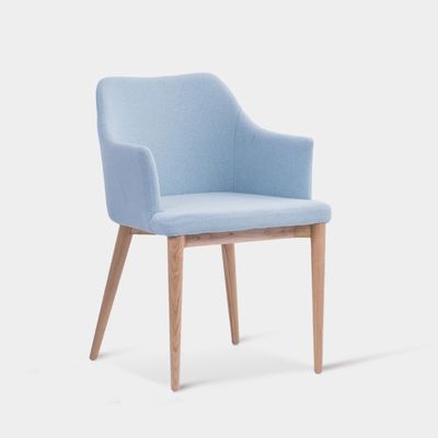 Hotel Restaurant Eetstoel met massief ashout frame en gepoleerde metalen stof schuim stoel