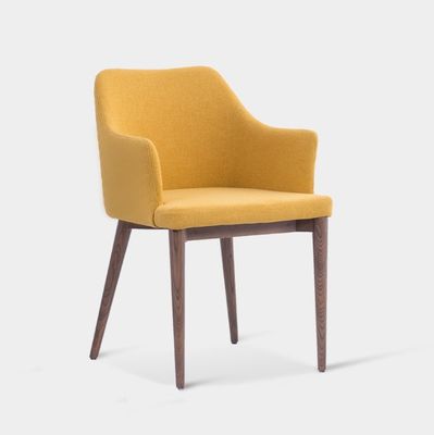 Hotel Restaurant Eetstoel met massief ashout frame en gepoleerde metalen stof schuim stoel