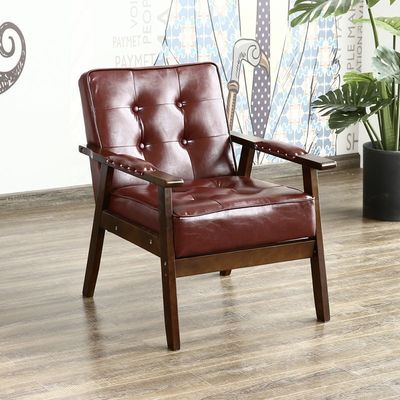 Comfortabele houten design Pu stoel fauteuil voor hotel dineren in kantoorgebouw en koffiewinkel