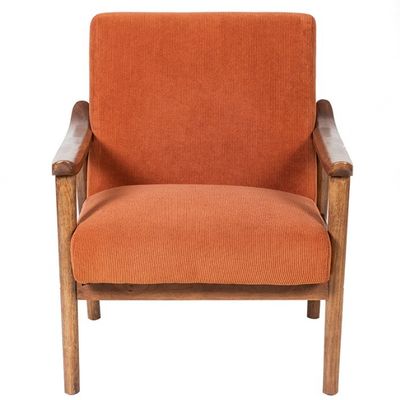 Postverpakking Custom Nordic Polstered Single Sofa Chair Hout en stof fauteuil met custom polster