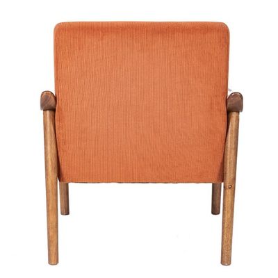 Postverpakking Custom Nordic Polstered Single Sofa Chair Hout en stof fauteuil met custom polster