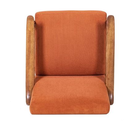 Postverpakking Custom Nordic Polstered Single Sofa Chair Hout en stof fauteuil met custom polster