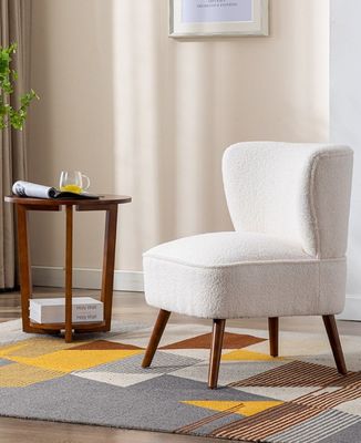 Goed ontworpen pluizige eenpersoonsstoel voor slaap- en woonkamermeubilair