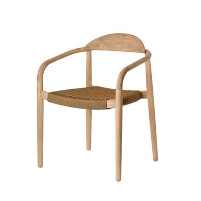 Beste verkoop Moderne woonkamer Armsteun Hout Eetkamer touwstoel met armsteun en postpakking