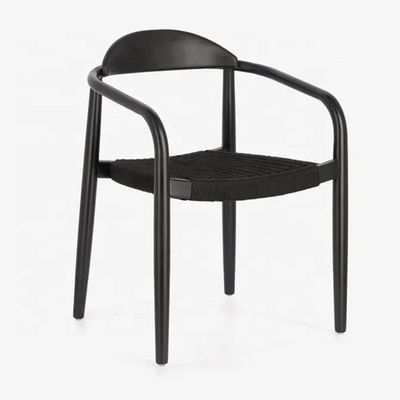 Beste verkoop Moderne woonkamer Armsteun Hout Eetkamer touwstoel met armsteun en postpakking