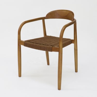 Beste verkoop Moderne woonkamer Armsteun Hout Eetkamer touwstoel met armsteun en postpakking
