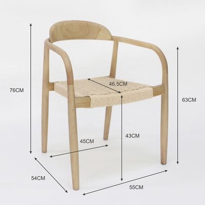 Beste verkoop Moderne woonkamer Armsteun Hout Eetkamer touwstoel met armsteun en postpakking