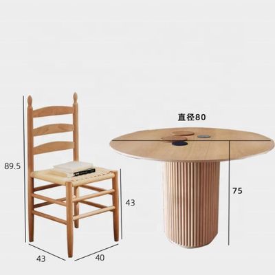 Eetstoel van massief hout met touwstoel Een perfecte combinatie van vorm en functie