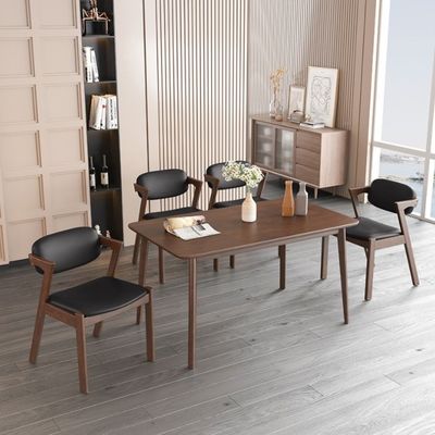 NC/PU Verf Afwerking Solid Hout Lederij Eetstoel voor Duurzaam Restaurant