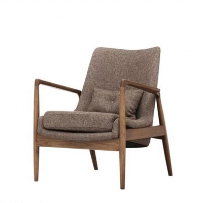 Houten gepoleerde woonkamermeubelen Moderne lounge fauteuil OEM Ja Postverpakking N Houten armstoel