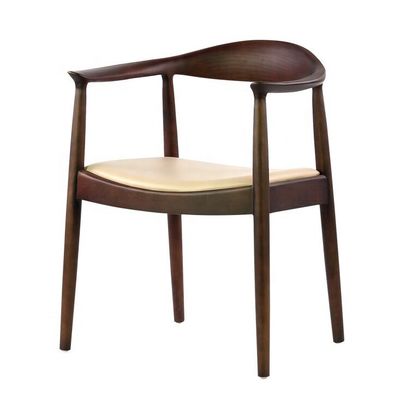 Hotel Moderne PU Lederen Eetstoel van massief hout zonder opvouwbare en moderne hoornontwerp