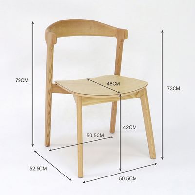 Gecertificeerde Noordse moderne houten ontspanningsstoel voor hotelrestaurant Houten eetstoel 53cm*50cm*76cm