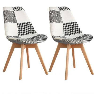 Zonder gevouwen stof Linnen ontvangststoelen met rugleuning Zachte kussen Tulpen patchwork Scandinavische stoel voor de keuken