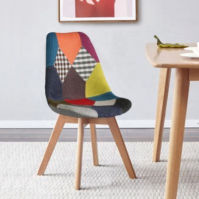 Zonder gevouwen stof Linnen ontvangststoelen met rugleuning Zachte kussen Tulpen patchwork Scandinavische stoel voor de keuken