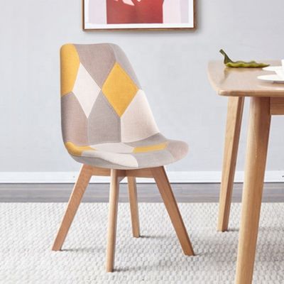 Zonder gevouwen stof Linnen ontvangststoelen met rugleuning Zachte kussen Tulpen patchwork Scandinavische stoel voor de keuken