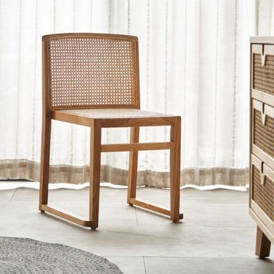 Ruimtebesparing Stapelhouten rotan Eetstoelen Moderne Noordelijke stijl voor comfortabel eten