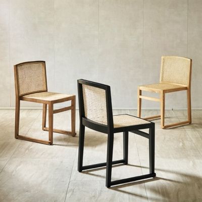 Ruimtebesparing Stapelhouten rotan Eetstoelen Moderne Noordelijke stijl voor comfortabel eten
