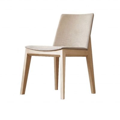 Eenvoudig ontworpen restaurant woonkamer Stoffen eetstoel met verstelbare rugleuning en binnenhouten benen