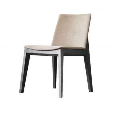 Eenvoudig ontworpen restaurant woonkamer Stoffen eetstoel met verstelbare rugleuning en binnenhouten benen