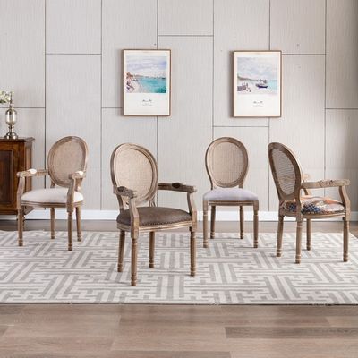 Hoogteverstelbare houten armstoel in EUROPESE ontwerpstijl voor vintage Franse luxe restaurants