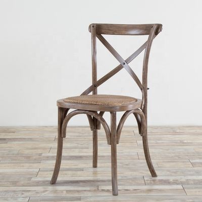 Elegant ontwerp ijs kleur houten stapelbare kruis rug Vintage eetkamer stoel voor houten