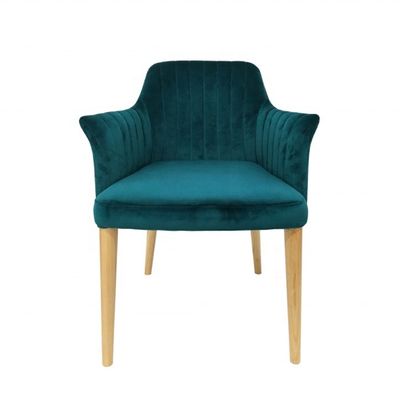 Restaurantmeubilair Fluwelen Eetkamerstoel met solide houten benen en GEEN opgevouwen ontwerp