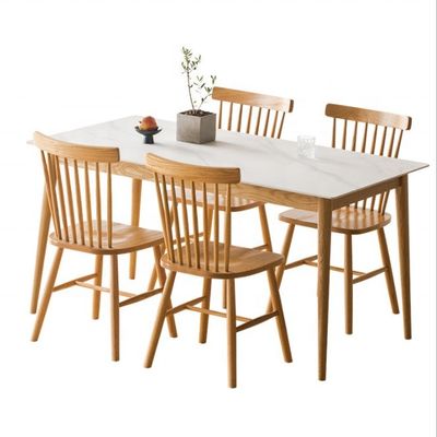 Uitstekende rechthoekige eettafel en stoel combinatie voor woonkamer