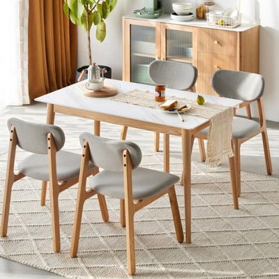 Uitstekende rechthoekige eettafel en stoel combinatie voor woonkamer