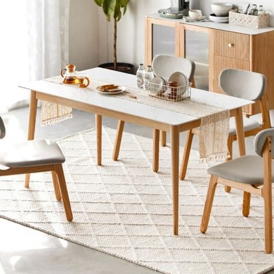 Uitstekende rechthoekige eettafel en stoel combinatie voor woonkamer