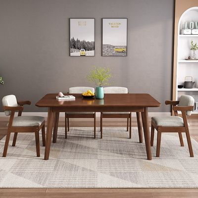 Uitstekende rechthoekige eettafel en stoel combinatie voor woonkamer