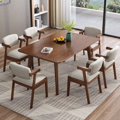 Uitstekende rechthoekige eettafel en stoel combinatie voor woonkamer