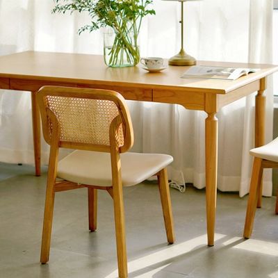 Houten rottangestoel in Nordic Leisure-stijl voor modern interieur