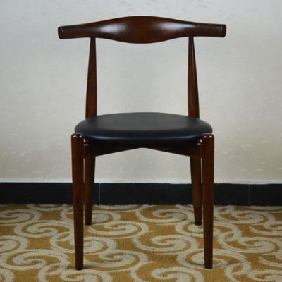 Luxe eetstoel in Japanse stijl met moderne PU-leer gepoleerde stoel en klassiek hout
