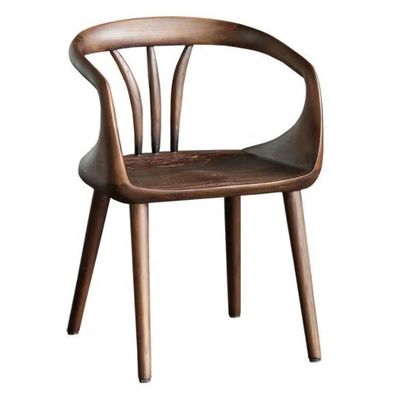 Zwarte Walnoot Luxe Eetstoel Solid Hout Achterstoel Moderne Nordic Leisure Eetstoel voor een elegante eetbeleving