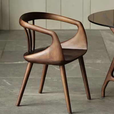 Zwarte Walnoot Luxe Eetstoel Solid Hout Achterstoel Moderne Nordic Leisure Eetstoel voor een elegante eetbeleving