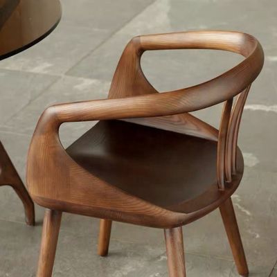 Zwarte Walnoot Luxe Eetstoel Solid Hout Achterstoel Moderne Nordic Leisure Eetstoel voor een elegante eetbeleving