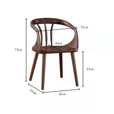 Zwarte Walnoot Luxe Eetstoel Solid Hout Achterstoel Moderne Nordic Leisure Eetstoel voor een elegante eetbeleving