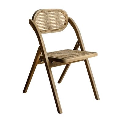 Gummig hout frame vouw restaurant rattan eetstoel voor bruiloft evenementen