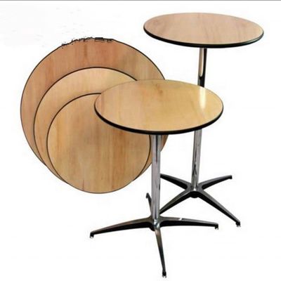 Gepersonaliseerde kleur Houten vierkant ronde tafel met metalen frame voor restaurantcocktails in modern eenvoudig noordisch ontwerp