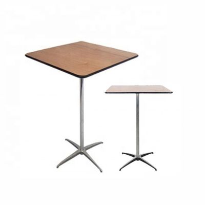 Gepersonaliseerde kleur Houten vierkant ronde tafel met metalen frame voor restaurantcocktails in modern eenvoudig noordisch ontwerp