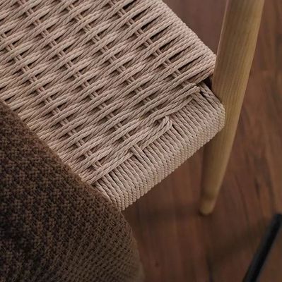 Woven Cord Seat Nordic Armchair voor woonkamer vergaderruimte W59*D47*H73CM Verlakte afwerking Moderne hout