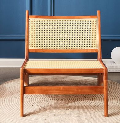 Design Klassieke stoel van rattan van massief hout met gelakte afwerking GEEN Gevouwen moderne noordelijke loungestoel